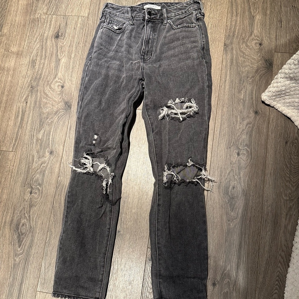 PacSun Gray Distressed Straight Leg Jeans